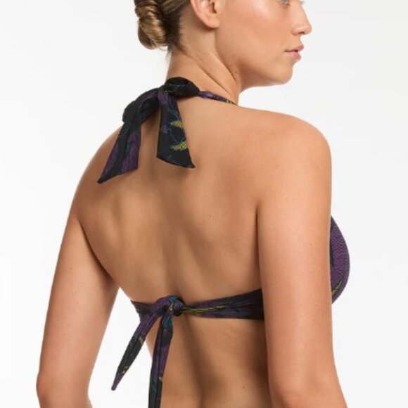 Jets Australia Midnight Tropical D-DD Wire Cut Out  Bikini Top Amethyst US SZ 8 - Picture 5 of 5